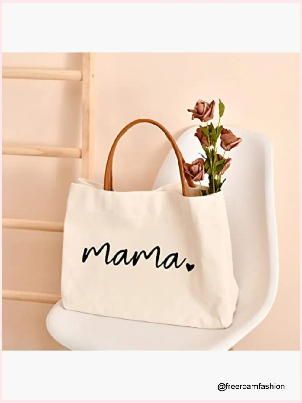 Canvas Tote Bag - Large Mom Life Bag for Travel Shopping Beach Hospital